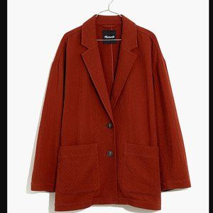 Madewell Dimond Jacquard Shaw Blazer Size Medium 100% Cotton